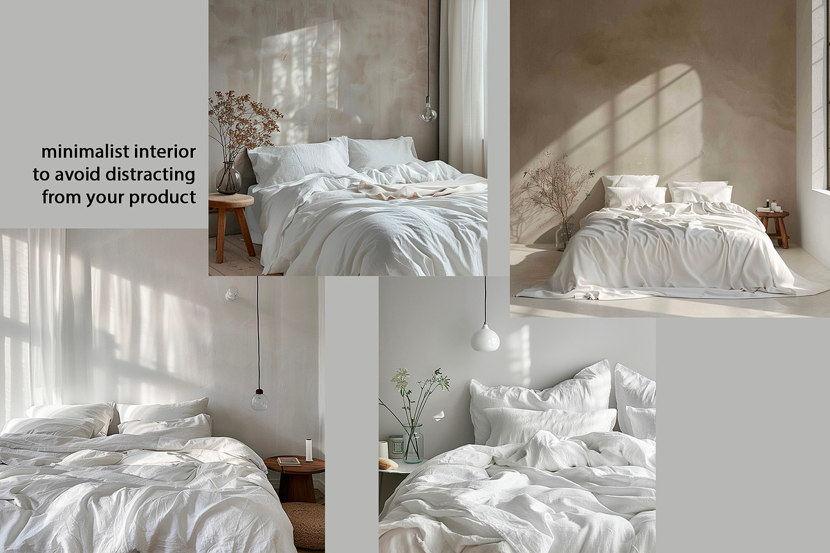 Minimalist Bedding Mockup Collection, a Merchandise Mockup by Maria S. Studio (Photo 3 of 4)