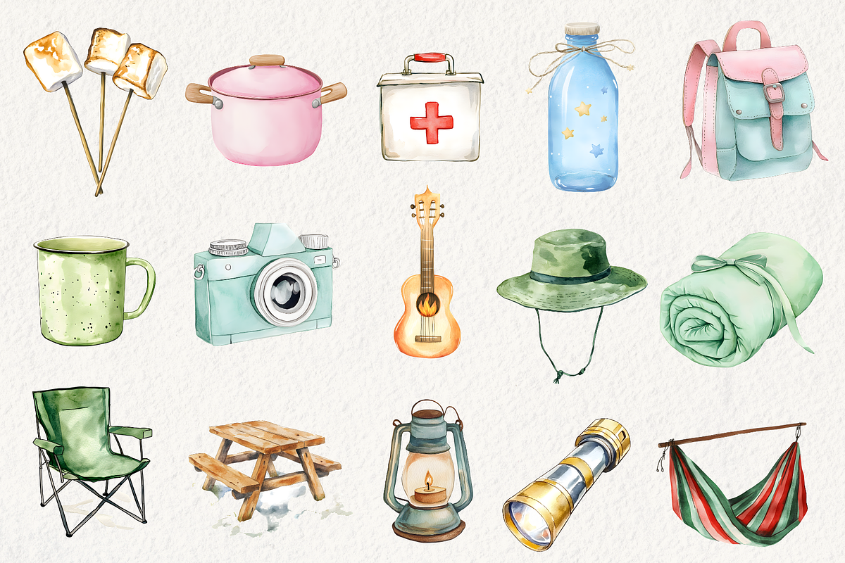 Cute Little Campers Clipart, an Illustration by NadiaTheronArt (Photo 2 of 5)