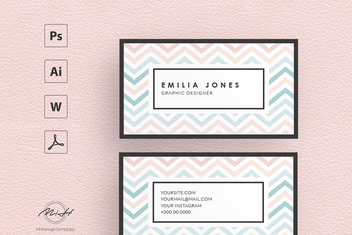 Pastel Color Bussiness Card Template, a Business Card Template by MH Design Template (Photo 2 of 6)