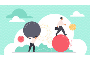 Efficiency business solution people, a Person Illustration by Lemberg Vector