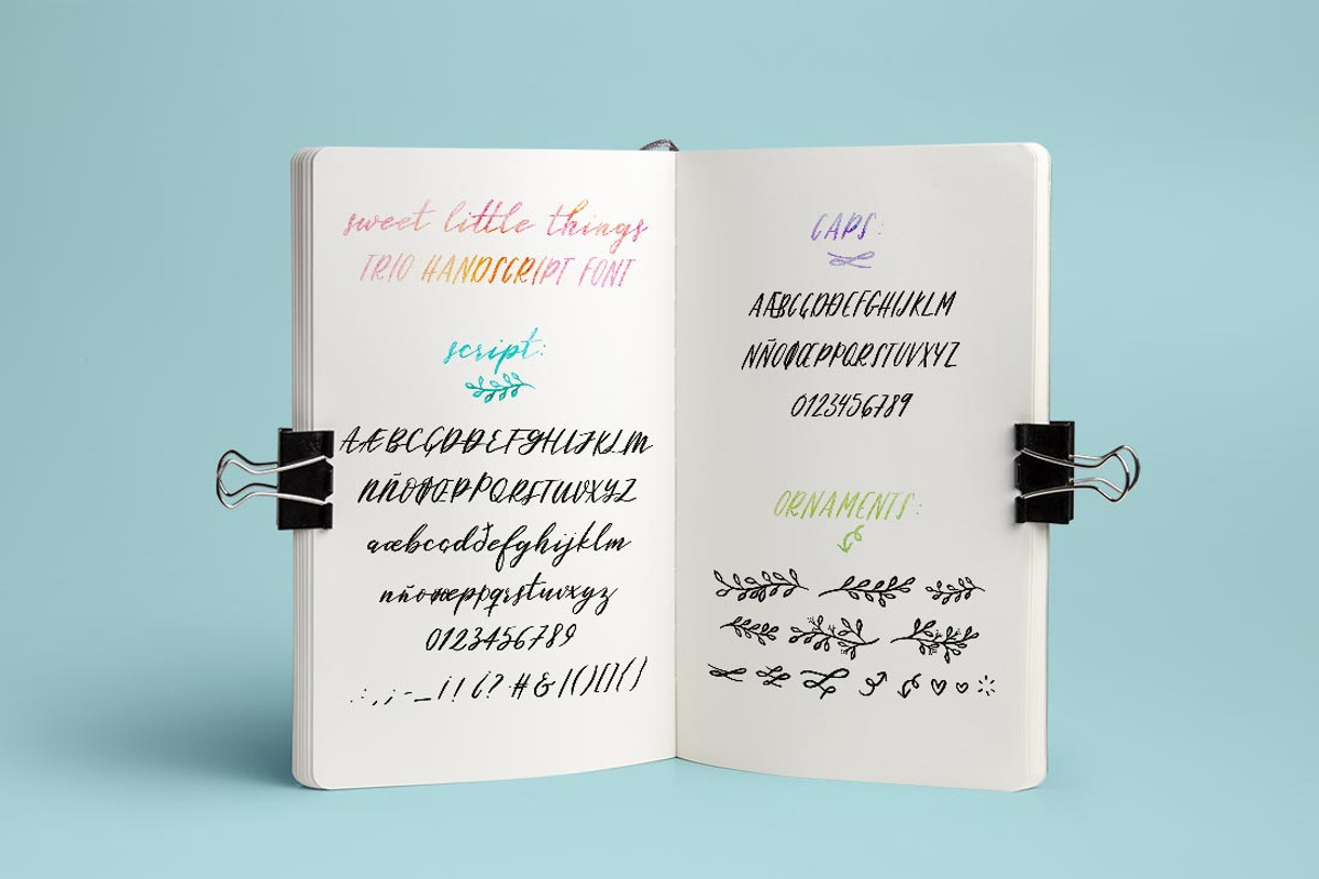 Sweet Little Things Script Font TRIO, a Script Font by Heartmade by Claudia (Photo 11 of 15)