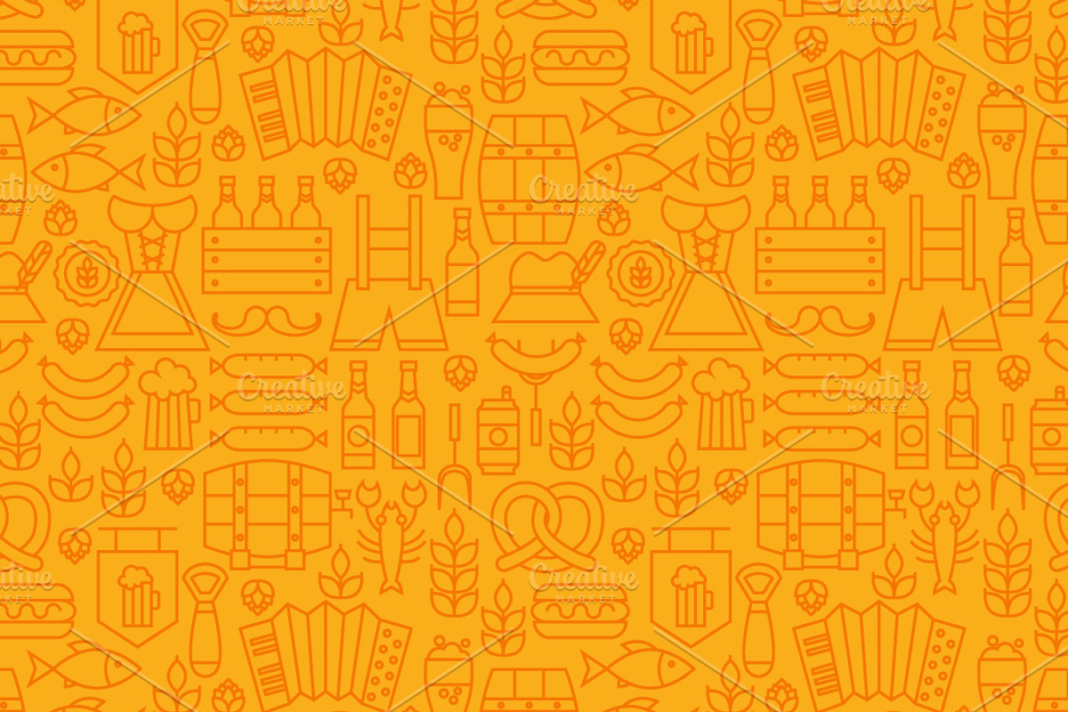 Oktoberfest Beer Line Patterns, a Pattern Graphic by Anna_leni (Photo 5 of 7)