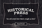 Historical Press font, a Serif Font by Good Craft Supply Co. (Thumbnail 1 of 7)