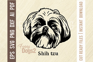 Shih Tzu - Funny Dog Cut SVG Stencil