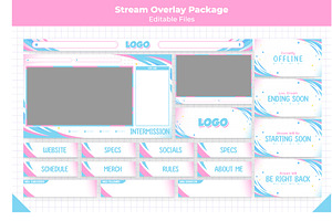 Pink and Blue Theme Overlay Stream, a Design Template by Mhagi27