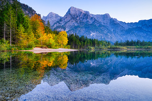 Mountain lake and forest., a Nature Photo by Landscape and travel