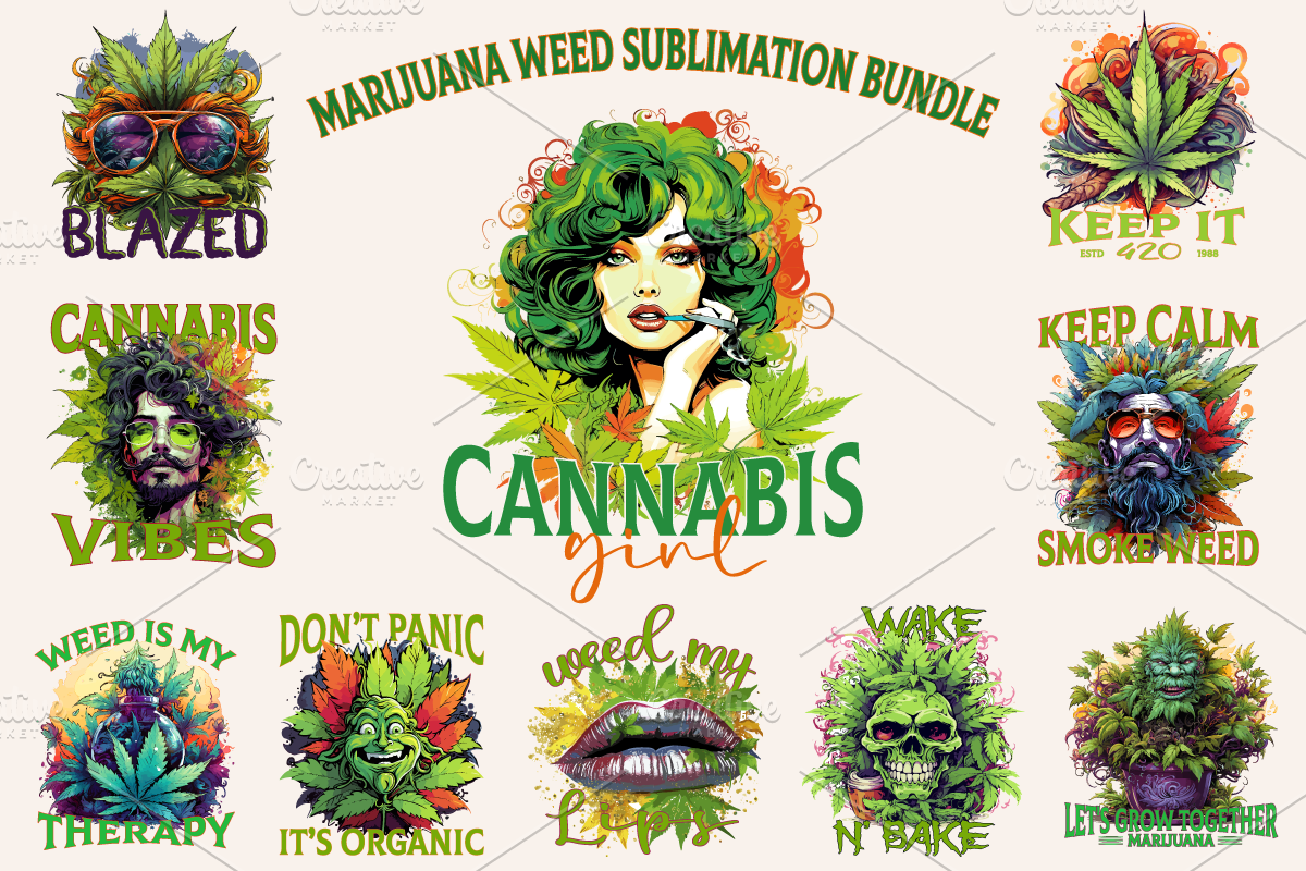 Marijuana Weed Sublimation Bundle, an Object Graphic by Genius Graph (Photo 1 of 9)
