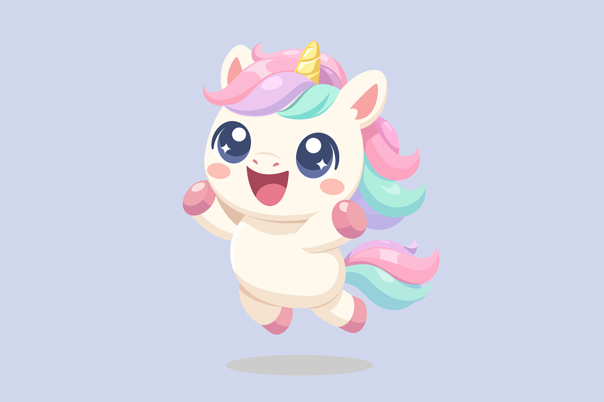 Kawaii Baby Unicorn Jumping, an Animal Illustration by Artpon Illustration (Photo 2 of 3)