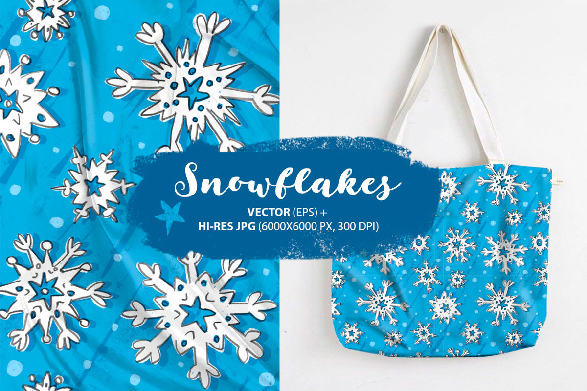 Snowflakes seamless pattern, a Pattern Graphic by Melniklenart (Photo 1 of 4)