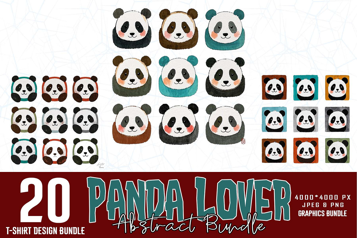 Panda Lover Retro Collage Bundle, an Object Illustration by Sofia's Fashion (Photo 1 of 3)