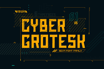 Cyber Grotesk. Font family, a Sans Serif Font by Olga Ryzychenko