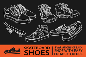 Shoes Line Art_Shoes Illustrations