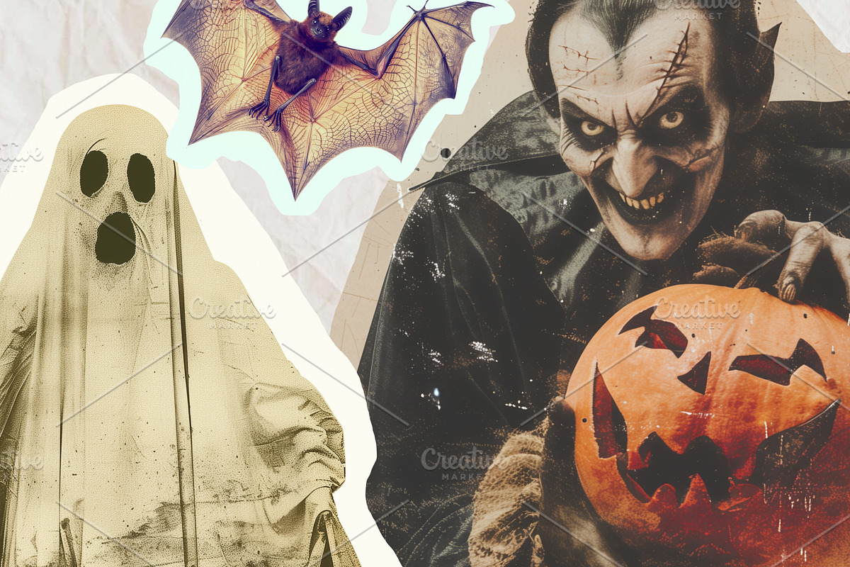 Halloween scrapbook collage stickers, a Seasonal Illustration by Art's and patterns (Photo 12 of 16)