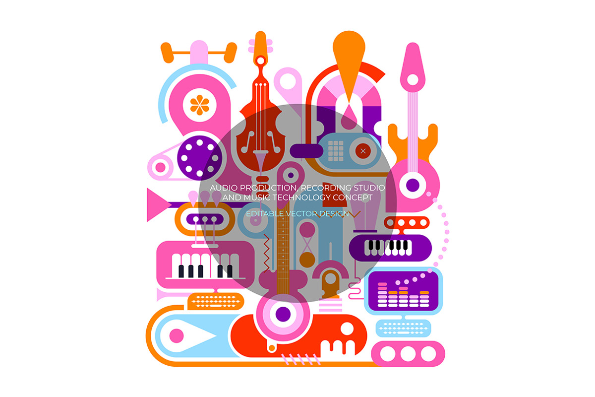 Audio Production And Music Studio, an Illustration by danjazzia (Photo 1 of 3)