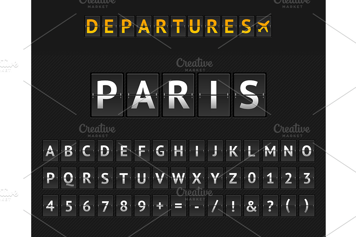 Mechanical Airport Flip Board, an Object Graphic by Vector and Templates (Photo 3 of 6)