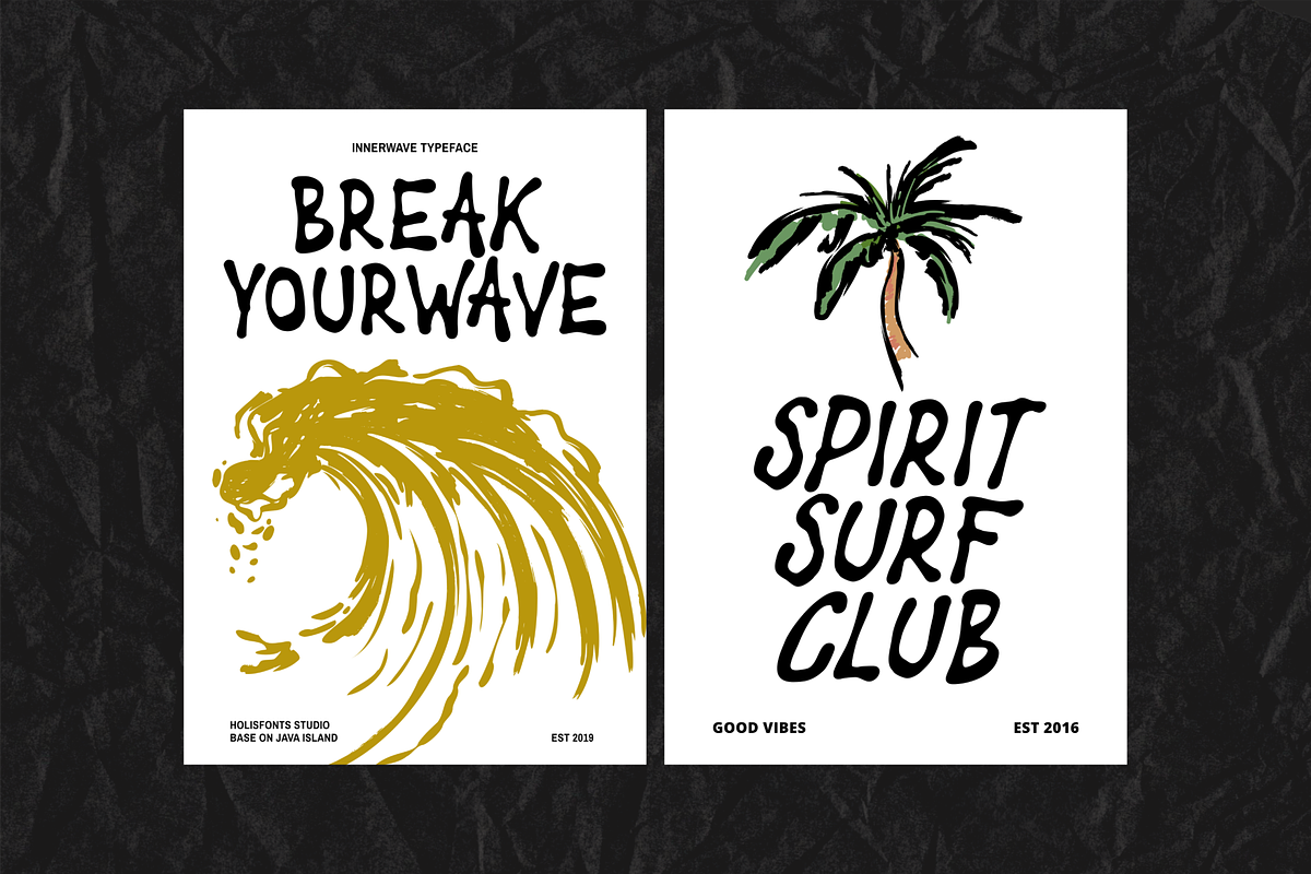 Innerwave All Caps Brush, a Handwritten Font by 24Design Studios (Photo 8 of 9)