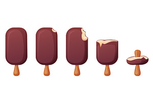 Biting ice cream step by step, a Food Illustration by LadadikArt