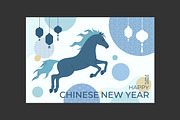 Chinese New Year Horse Banner, an Animal Illustration by PsychocheArt (Thumbnail 2 of 2)