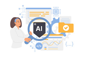 Artificial intelligence neural, a Technology Illustration by Lemberg Vector