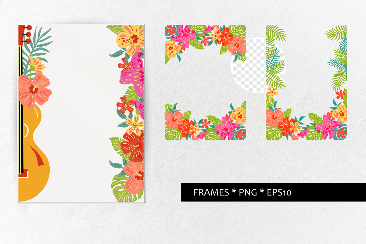 Tropical flowers and leaves, vector., an Object Graphic by VaraNa Art (Photo 6 of 9)
