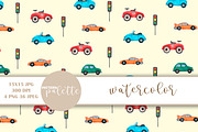 Watercolor blue cars patterns, a Pattern Graphic by PatternPalette (Thumbnail 10 of 11)