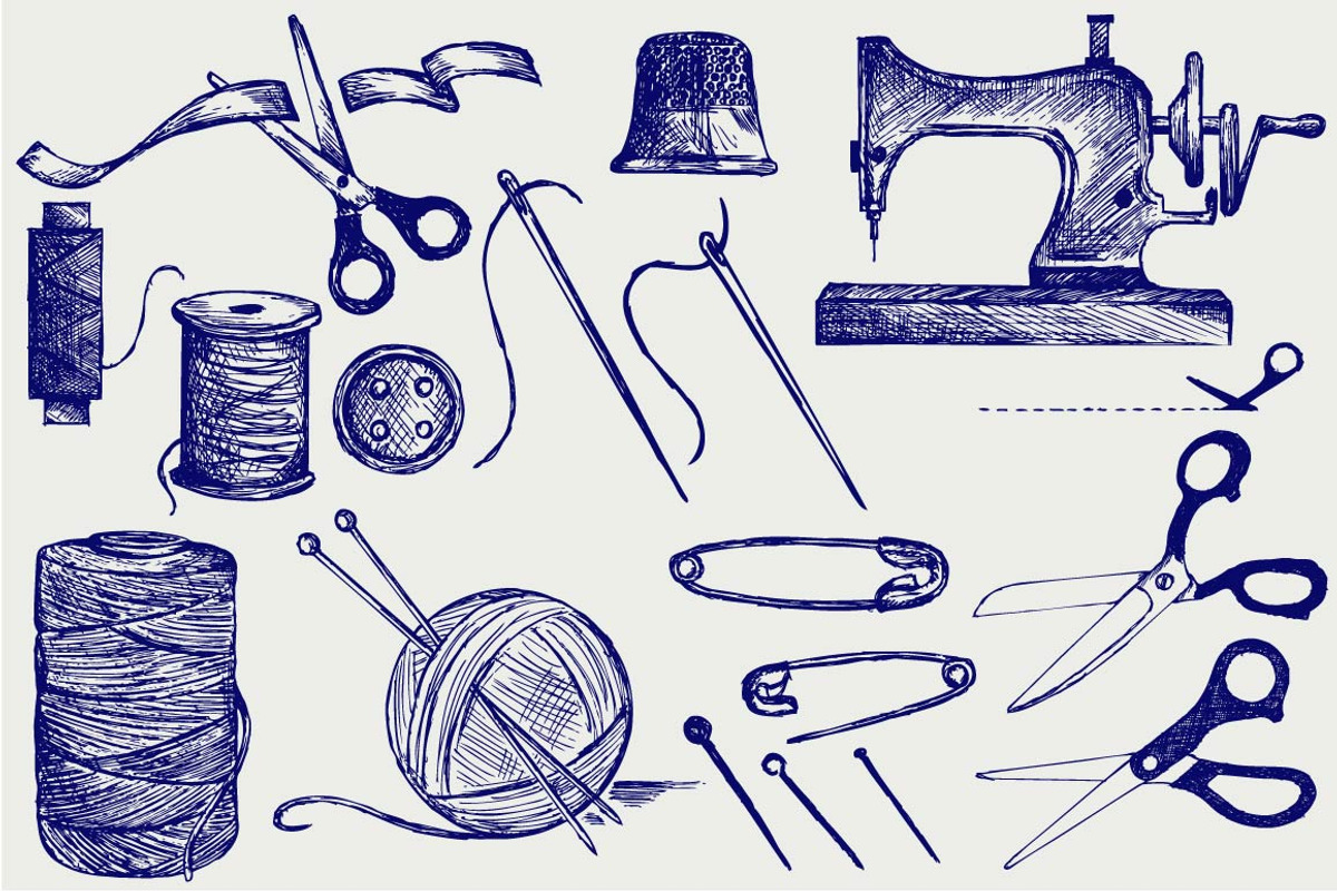 Sewing Items, an Outline Icon by LineworkStock (Photo 3 of 3)