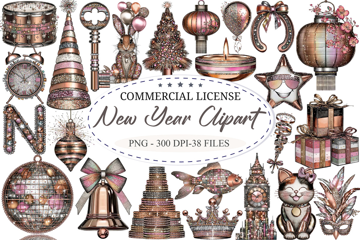 New Year Clipart, an Illustration by designcity5 (Photo 1 of 5)