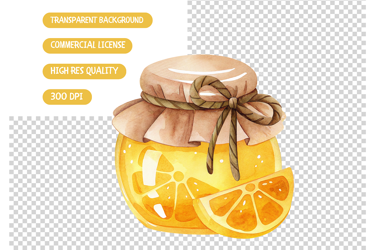 Watercolor Cute Lemon Clipart, an Illustration by TatiMockup (Photo 4 of 4)