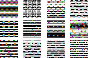 Black Dots on Stripes Seamless, a Pattern Graphic by Wow Magic
