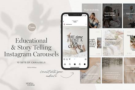 Instagram Carousel Templates, a Social Media Template by Tabitha Emma