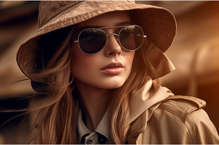 Woman sunglasses coat glamour, a Beauty & Fashion Photo by Ylivdesign