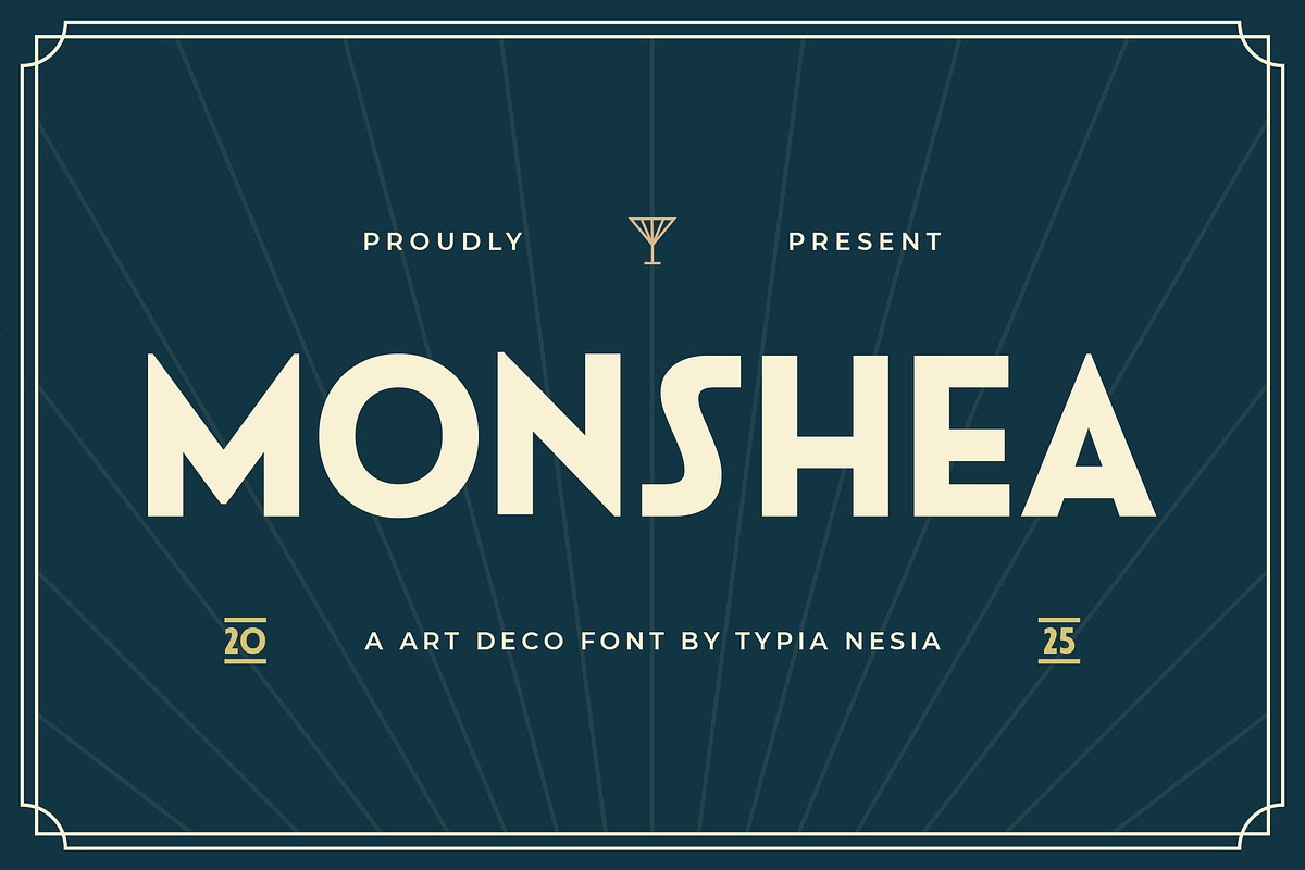 Monshea - Bold Art Deco Sans Font, a Sans Serif Font by Typia Nesia (Photo 1 of 12)