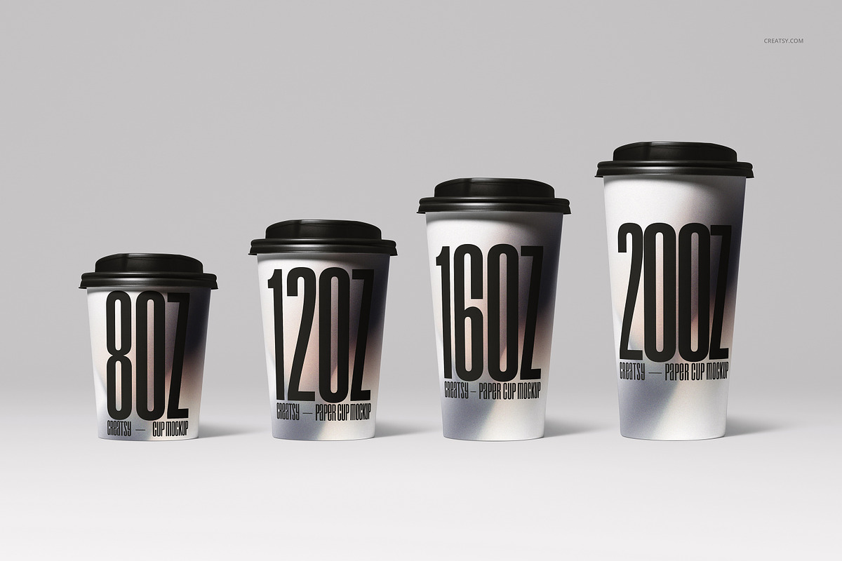 Paper Cups Mockup Set, a Packaging Mockup by Creatsy (Photo 4 of 11)