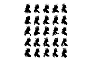 Princess and queen profiles black, an Illustration by Valerie Bodnar