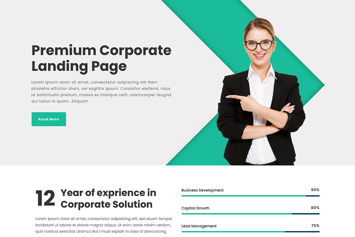 CORP - Responsive HTML Landing Pages, a Landing Page Template by evethemes (Photo 2 of 4)