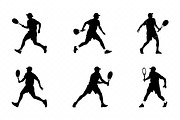 Tennis Player Black Silhouette set, a Person Illustration by Gfx Expert Team (Thumbnail 3 of 3)