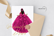 Fuchsia Tan skin Princess Clipart, a Person Illustration by Sunflower Day Love (Thumbnail 2 of 3)