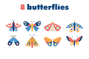 Modern abstract & butterflies set, an Illustration by museberry (Thumbnail 3 of 7)