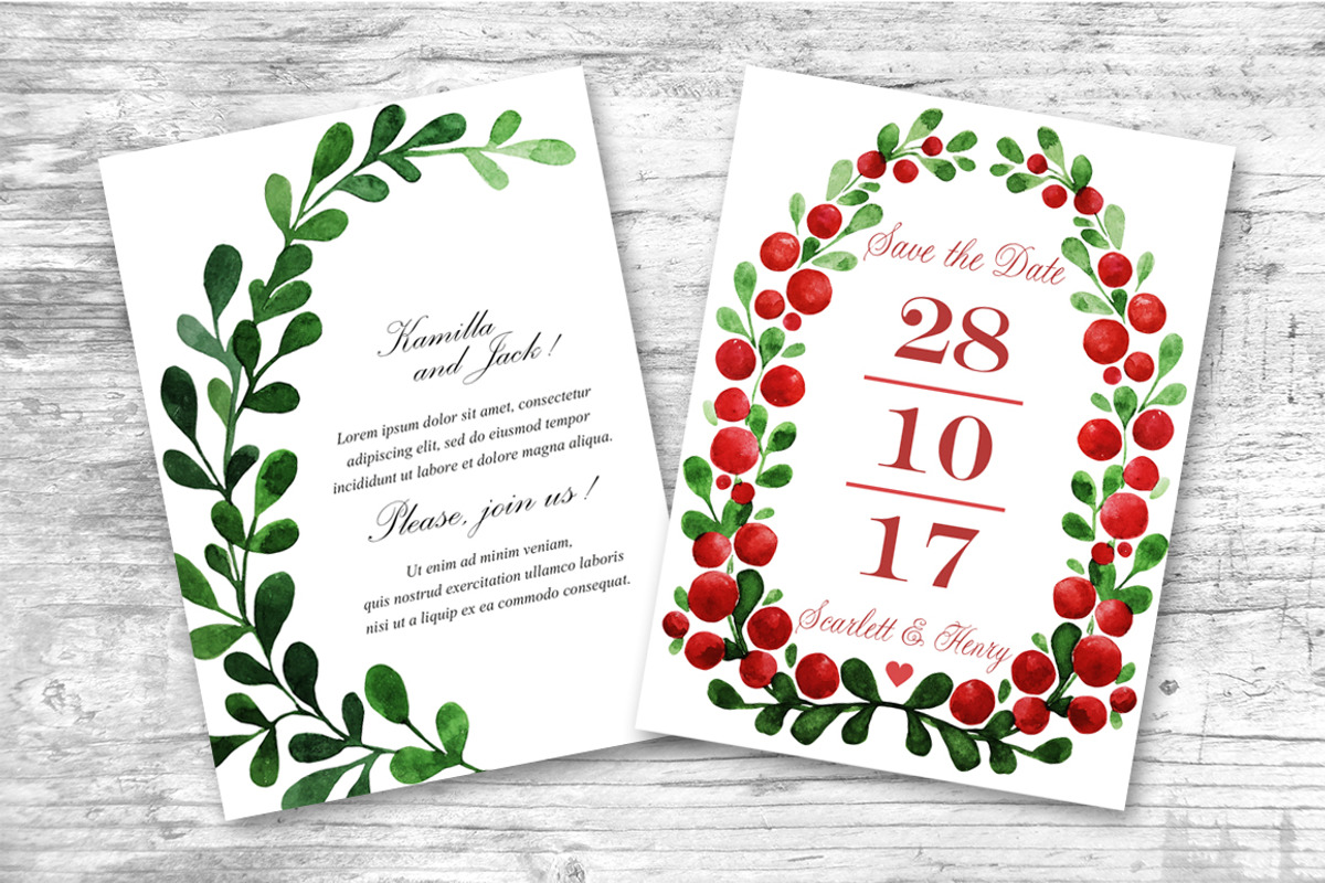 Red Berry Watercolor Clipart Set, a Decorative Illustration by Yashroom (Photo 3 of 4)