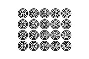 Pizza outline icon set representing, an Object Graphic by pikepicture (Thumbnail 1 of 3)