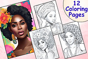 Black Women Coloring Pages, an Illustration by Catchy Ideaz (Thumbnail 1 of 3)