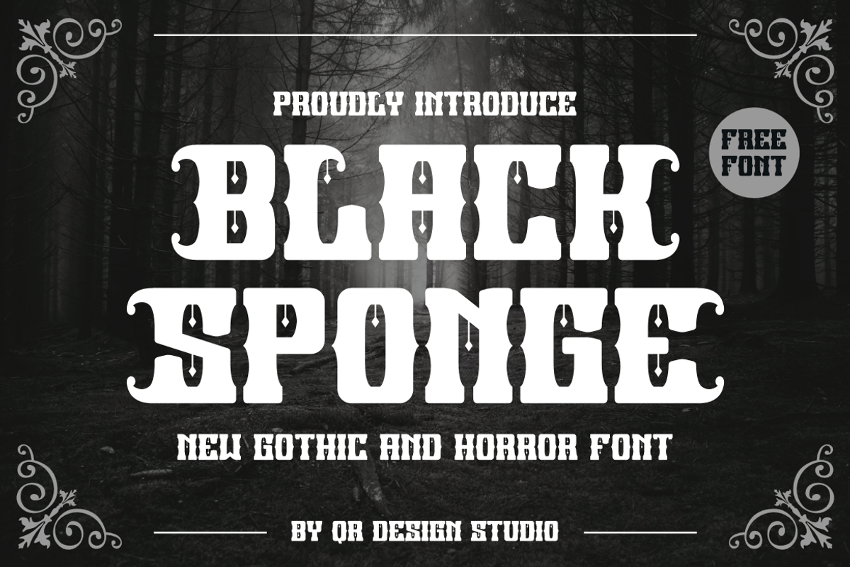 Black Sponge - Gothic Font, a Blackletter Font by QR Design Studio (Photo 1 of 8)