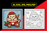 Kawaii Christmas Fun Coloring Book, a Seasonal Illustration by Design Station (Thumbnail 4 of 5)