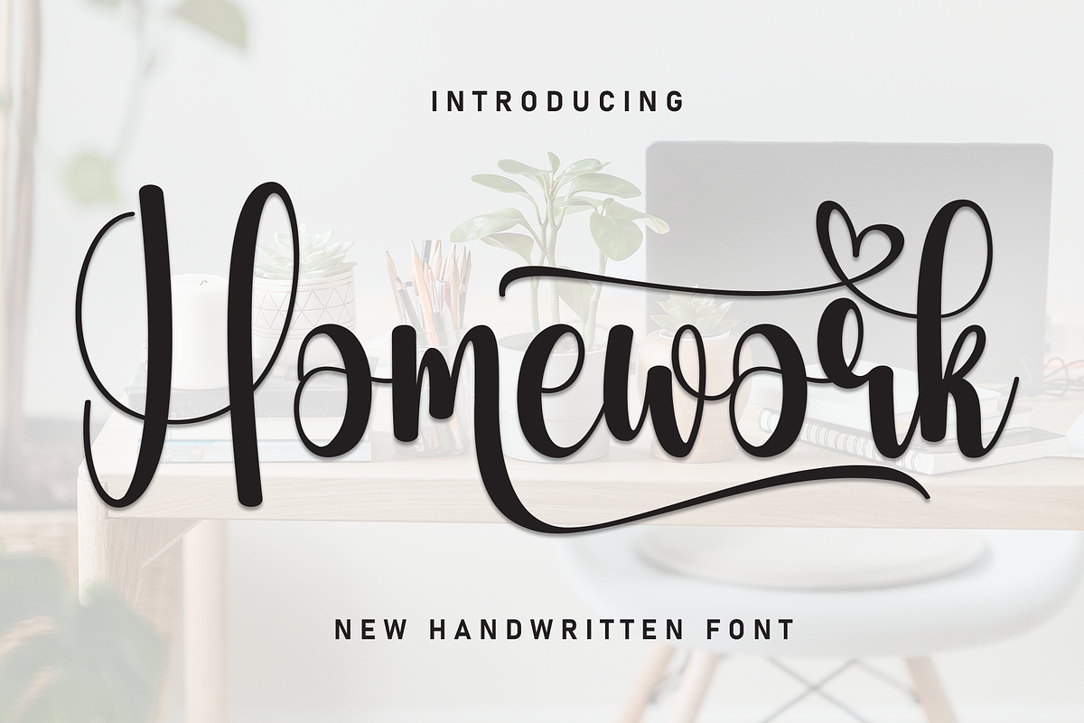 Homework | Script Font, a Handwritten Font by Scratchones (Photo 1 of 9)
