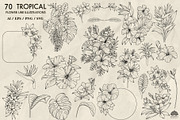 Tropical floral line art + Procreate, a Decorative Illustration by Skliarova (Thumbnail 3 of 4)