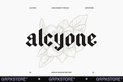 Alcyone Display Font + Illustrations, a Blackletter Font by GRPXSTORE (Thumbnail 1 of 4)