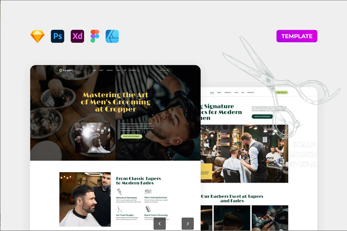 Barbershop & Tatto Tamplate Design, a WordPress Template by Dimas Rizki Pratama (Photo 1 of 3)