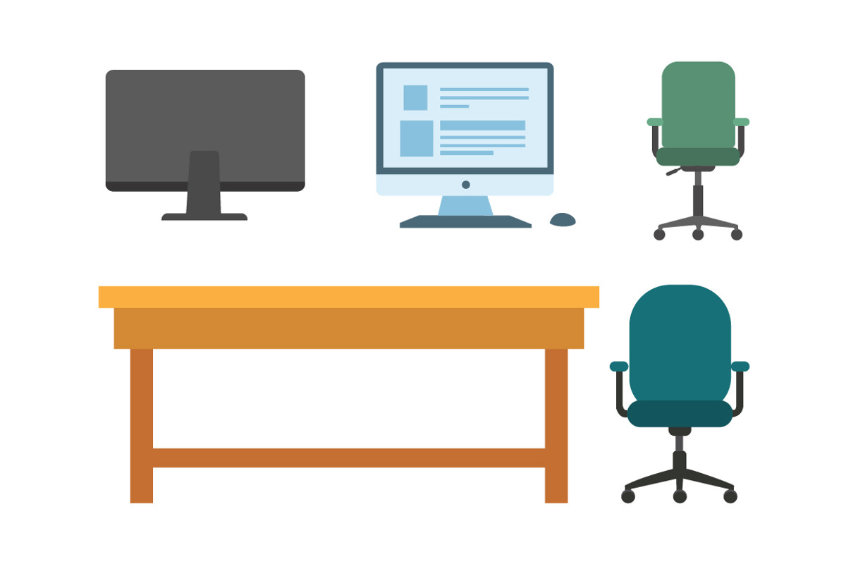 Workspace Essentials object set, an Object Illustration by jongcreative (Photo 3 of 3)