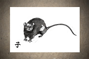 Rats Sumi-e, an Animal Illustration by StabuLaRasa illustration (Thumbnail 3 of 18)