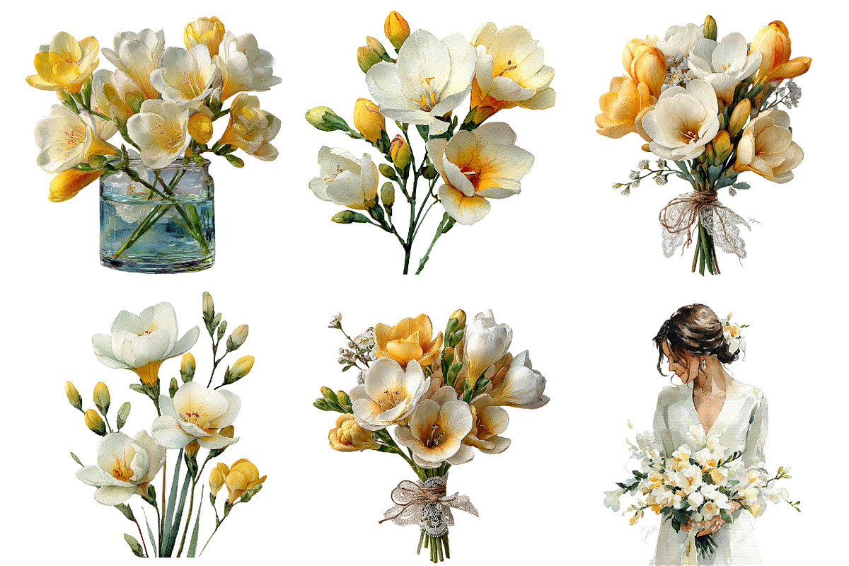 Freesia Flowers Clipart, an Illustration by Designworld (Photo 4 of 8)